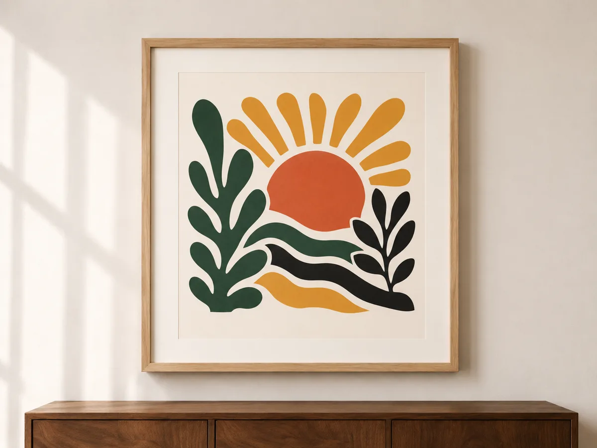 A framed art print