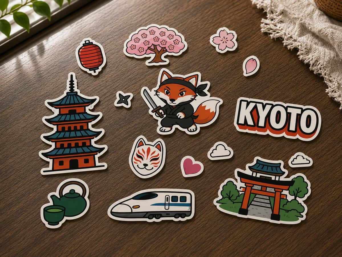 Die-cut travel stickers